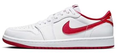 AIR JORDAN 1 Low OG Schuhe, Weiß / Uni Rot, 41.5 EU