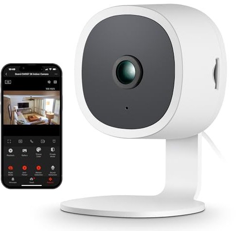 Geeni Vision 2K Quad HD Smart Indoor Camera with Flexible Stem, Compatible with Alexa and Google Home