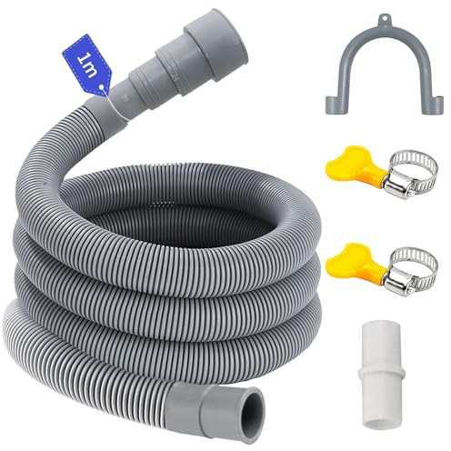 Manguera Desague Lavadora 1/1.5/2/2.5/3/4/5/6M, para 4 Tamaños de Interfaz, Tubo Desagüe Lavavajillas, Manguera Desagüe Lavadora para Lavadora Lavavajillas y Secadora