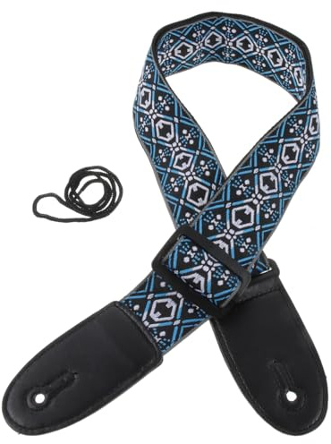 Parliky Ukulele Gurt Akustikgitarren Gurt Ukulele Schlinge Blauer Gitarren Ukelele Breiter Soll Gürtel Bestickter Gürtel Bass Zubehör Zubehör Blaue