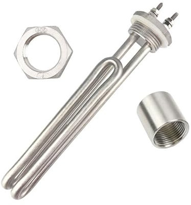 LVSELINGI SUS304 DN25 220V 2KW Stainless Steel 304 Electric Water Heater Immersion Heater Element Fold Back Water Heating Element Cheerfully(Heater Set)