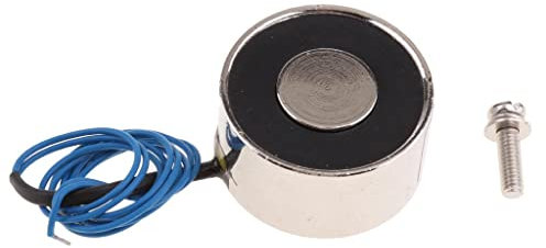 QXSJEDYCH Elektrischer Hebemagnet, Elektromagnet, Hubmagnet, silberfarben, DC 12 V, 180 N Elektromagnete