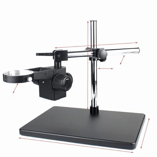 Lab Microscope Accessories HDMI USB Video Microscope Camera Adjustable Boom Table Working Stand Holder + 50mm Ring Holder + Multi-axis Adjustable Metal Arm(B)