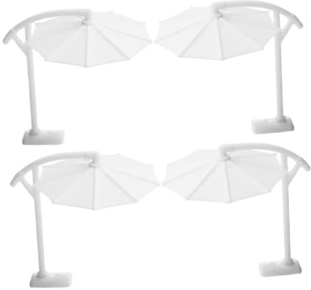 Alasum 4pcs Miniature Garden Parasol Models Outdoor Sunshade Simulation Umbrella for Dollhouse Beach and Patio Decor Detailed Mini Furniture Accessories