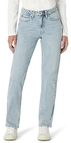 Amazon Essentials Jeans a Vita Alta a Gamba Dritta Donna, Lavaggio Chiaro con Ghiaccio, 42