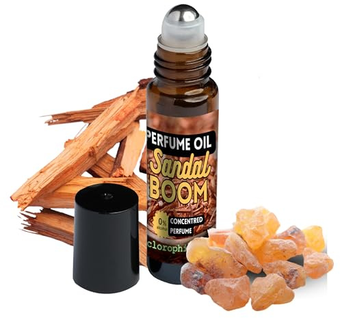 Perfume - Formato Aceite | Roll On Aceites Esenciales | Fragrancia Sandal Boom - Intensa - Duradera - Sin Alcohol | Para Pieles Sensibles | Práctico para Llevar a Cualquier Parte | Esencia Natural