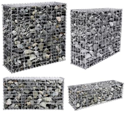 Gabion,Modular Gabion Basket, Galvanized Wire Gabion Raised Garden Bed, Stone Planter for Flowers and Plants, Outdoor Patio Gardening Wall Wire Fence Cage(5x10cm-1x0.3x1m)