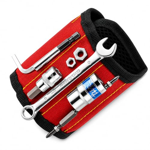 Gifts for Men, Magnetic Wristbands for Men Tools, Magnetic Wristbands Tools Birthday Gift for DIY, Magnetic Wristband for Screws Lightweight Adjustable Strap Gadgets Dad Birthday Gadgets