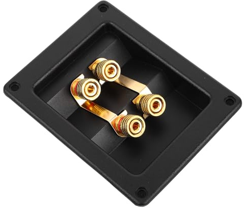 NUOBESTY Boîte de Jonction Électrique pour Haut-Parleurs 4 Positions en Plastique Résistant aux Intempéries Bornier de Distribution Filtre Anti-Interférences Connexion Câble Audio Hifi