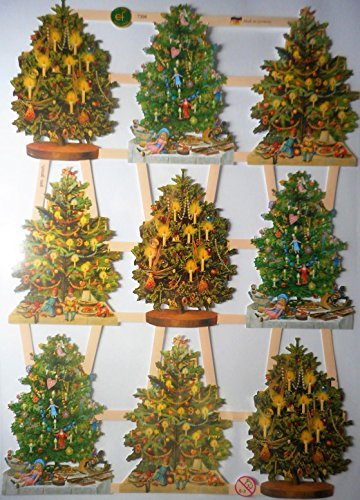Glanzbilder Weihnachten Weihnachtsmann Baum EF 7396 Oblate Posiebilder Scrapbook Deko GWI 444