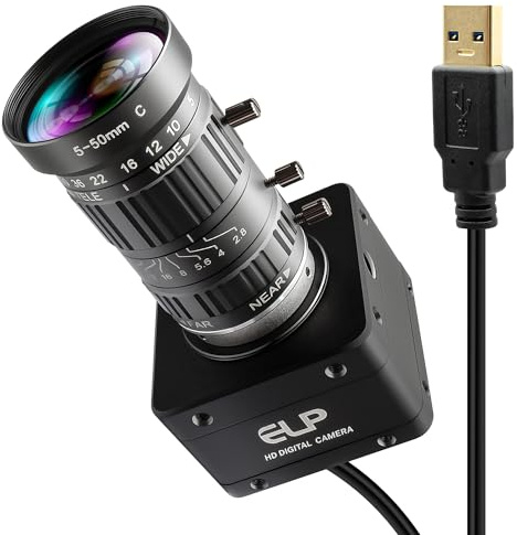 ELP 12MP USB 3.0 Camera, 4K@30fps 1080P@230fps High Frame Rate UVC Camera with 5-50mm 10X Zoom Lens,Plug & Play for Industrial Applications,Surveillance and 3D Printing,Compatible with Windows Linux