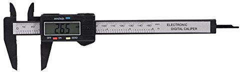 Pied à Coulisse Numérique 150 mm Vernier Calibre Pied Electronique Écran LCD Indicateur de Marquage Numérique pour Mesurer Le Pas de La Profondeur Intérieure Extérieure(Black)