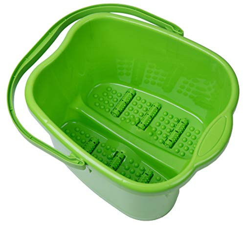 Basicwise Foot Soaking Tub Spa Bath Bucket, Small Green Foot Bath Soak Tub for Soaking Feet, Foot Spa Soaker, Foot Massager (QI003438)