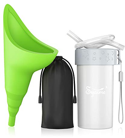 Female Urination Device,Portable Reusable Urinal Funnel with Extension Tube,Small Folding Storage,Suitable for Travel, Festivals, Camping, Traffic Jams, Etc,Includes Waterproof Bag, Waterproof Cup