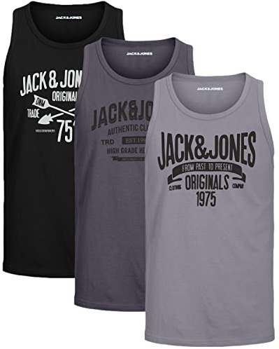 JACK & JONES Herren Tank-Tops Vielfältige Prints | Schmale Passform und atmungsaktive Baumwolle