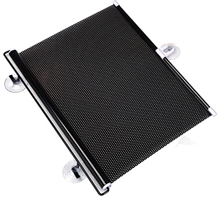 DANEXT Saugnapf Sonnenschutz Rollo Sonnenschutzrollo Verdunkelungsrollo mit Saugnäpfen Lochfrei Balkon Fenster Vorhang Einziehbarer Temporäre Tragbare für Küche,Büro,Autofenster (Black,68×125cm)