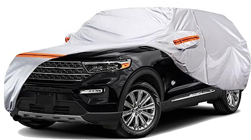 TUCAREST 6 Layers Full Car Cover for SUV- Waterproof, Insulated, Anti-UV, Snow-Proof, Hail-Resistant, Anti-Wind, All-Weather, Thickened Protection, up to 208 in