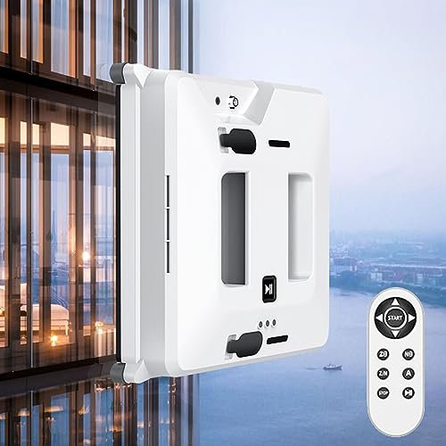 QJJML Robot Aspirador Limpia Cristales,Robot Limpia Cristales - Doble Rociador Automático|6.5cm Ultra Delgado, para Ventanas Altas,Cristales,Azulejos,Limpieza de Baños
