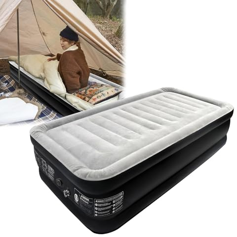 HENGMEI Luftmadrass Camping, Självuppblåsande Luftbädd Uppblåsbar Madrass med Inbyggd Elektrisk Pump med Handbagage, för Utomhusaktiviteter Hemmabruk, 187 x 90 x 46 cm