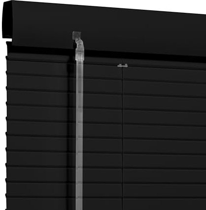 HOTSOON L-förmige Mini-Jalousien aus Aluminium, schnurlos, Raumverdunkelung, horizontale Fensterrollos, Schutz der Privatsphäre, Mini-Jalousien für Büro, Badezimmer, Wohnzimmer, Schwarz, 83,8 cm B x
