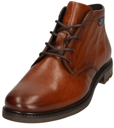 bugatti - Bottines en cuir cognac avec semelle à talon plat et à lacets ronds - Taille numeric_42