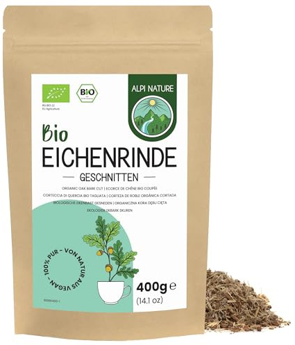Alpi Nature Corteza de Roble Infusión Orgánica 400g, Corteza de Roble Seca y Cortada, Té Sfuso