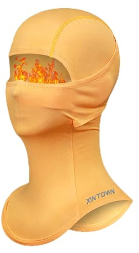 AYPOW Barn balaclava skidmask för vintern, andningsbar ansiktsmask vindtät termisk fleece balaklava hatt för pojkar flickor, heltäckande ansiktsskydd under hjälm med nackskydd för utomhussport, Ljus