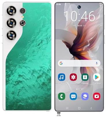 Smartphone S26 Ultra Sbloccati, 16 GB RAM 1 TB ROM, Fotocamera AI Da 72 MP 108 MP, 8000 MAh, Doppia SIM, 5G/4G, Android 14, Wi-Fi/GPS, Riconoscimento Facciale E Impronta Digitale,Green-7.3 Inch