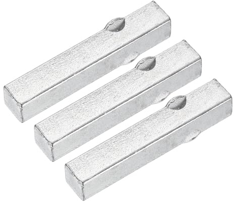 sourcing map 3Pcs Door Knob Spindle, 45mm Spare Door Handle Spindle Bar, Vintage Straight Knob Replacement Parts for Mechanical Locks, Silver Tone