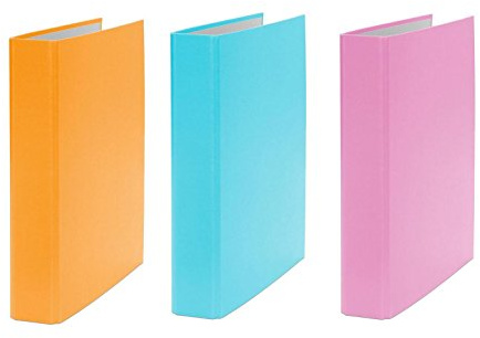 3x Ringbuch / DIN A5 / 2-Ring Ordner / Farbe: je 1x orange, türkis und pink