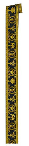Baroque Wallpaper with Ornaments Versace 3 Non-Woven Wallpaper 5.00 m x 0.09 m Gold Yellow Black Made in Germany 343051 34305-1