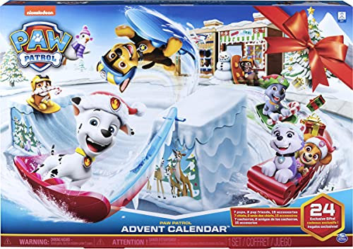 PAW PATROL Adventskalender mit Sammelfiguren und Winterlandschaft