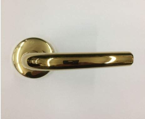MANIGLIA SECUREMME KIT PISA IN OTTONE LUCIDO SINGOLA PER PORTA BLINDATA Q8 ROSETTA D.55 PZ 1, POTETE MONTARE LA MANIGLIA CON O SENZA MOLLA DI RITORNO