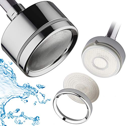 Dream Spa LaserJet Luxury Shower Head with Water Filter - High Pressure Laser MicroJets - Removable Face for Easy Cleaning - Angle-adjustable Solid Brass Ball Joint, All-Chrome Finish