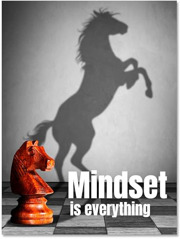 wandmotiv24 Leinwandbild Motivation, Hochformat, Mindeset Schach M0046