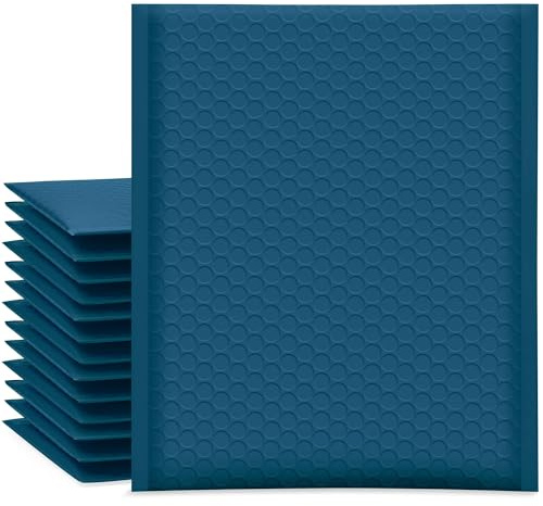 UCGOU Bubble Mailers 8.5x12 Inch Navy Blue 25 Pack Usable Size 8.5x11 Poly Padded Envelopes #2 Medium Mailing Opaque Packaging Postal Self Seal Waterproof Boutique Shipping Bags for Clothes Makeup