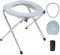 OOCOME Chaise Percée Toilette Portable, Chaise de Douche Chaise Pliante Camping WC Chimique Portable avec Couvercle, sac en Plastique, Siège de Toilette Léger Parfait pour Camping