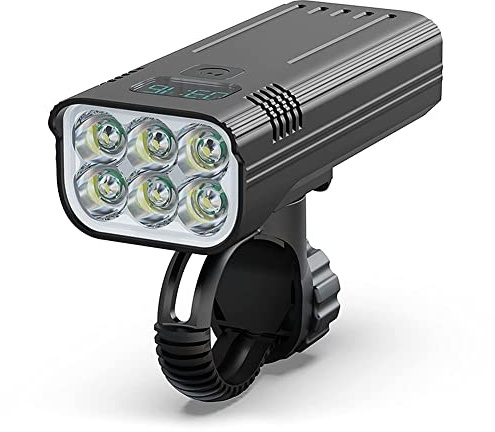 Faro per Bici, WASAGA USB Ricaricabile Luci Della Bicicletta Impermeabile MTB Luce anteriore insieme a 5 Ore Modalità Alta 3000 Lumen 5 Modalità Lampada Frontale per la Sicurezza in Bicicletta