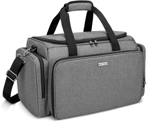 BAFASO Friseur Reisetasche, Frisör Aufbewahrung Koffer für Salon | Friseur Tasche für Friseurin, Maskenbildner, Stylist, Friseur Zubehör Organizer Tasche, OHNE ZUBHEÖR, Grau