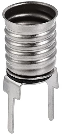 sourcing map 10 Stück E10 Lampenfassung 10.5x25mm Vernickeltes Kupfer | Lampenfassung Schraubsockel, DC 30V, mit Draht