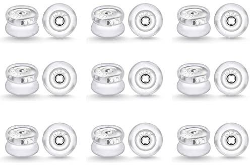 Flintronic Chiusure per Orecchini in Silicone, Supporti e Schienali Anallergici, Argento e Oro (9 Paia)