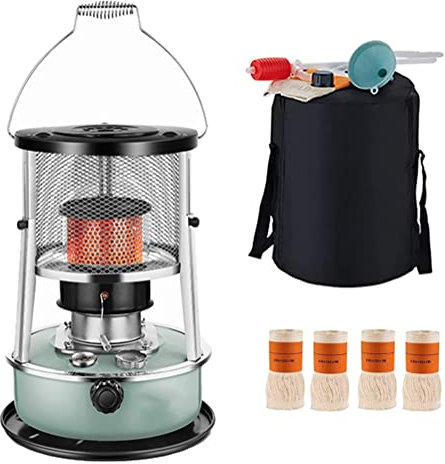 Tragbarer Outdoor-Kerosin-Heizofen, 9000 BTU/H Indoor-Kerosin-Heizung, höhenverstellbar 3–46 cm mit 4 Dochten, für Camping/Terrasse/Deck/Zuhause, 4,5 l (A 2)