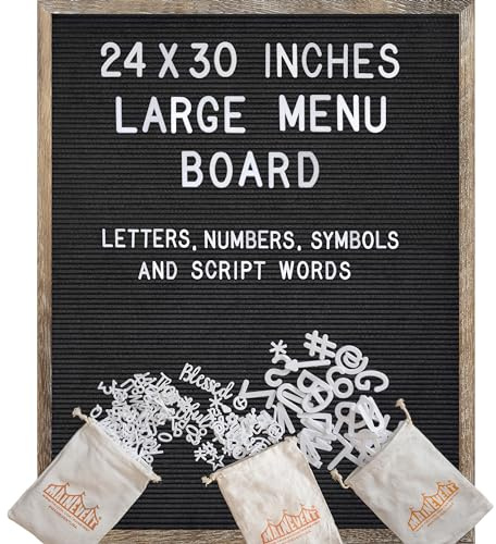 Large Felt Letter Board 24x30 Inch, Changeable Pre-cut Letters Numbers Symbols, Menu Board Sign