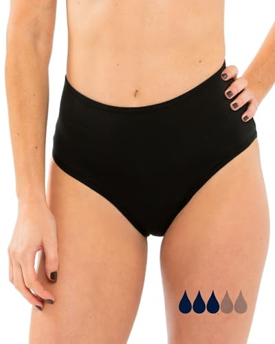 SORIO® Bikini Mestruale a Vita Alta per Donna e Ragazza - Solo Slip - Assorbente, Anti-perdite e Anti-Odore - Costume Mestruale per Ciclo Medio - Coprente, Confortevole e Discreto - Naya