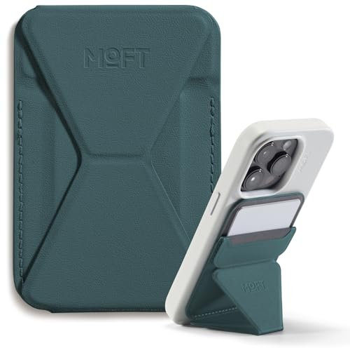 MOFT Porte Carte Magsafe pour iPhone 17/16/15/14/13/12, Magsafe Wallet en MOVAS Cuir Végan, Magnétisme Utra-Puissant, Support Téléphone Portable à 3 Modes, 2 Supports de Cartes (Jungle)