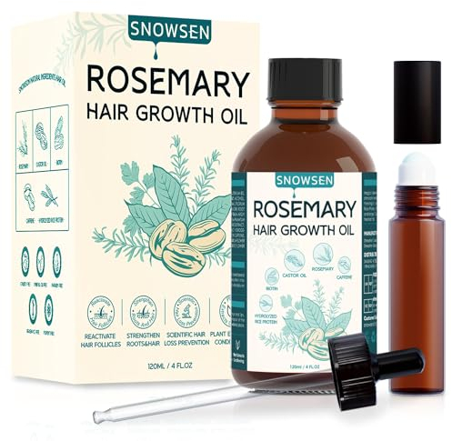 SNOWSEN Rosmarinöl Haarwachstum Serum für Haarwachstum Beschleunigen, Haarwuchsmittel für Frauen und Männer, Anti Haarausfall, fördert Dickeres, Volleres und Schneller Wachsenden Haar