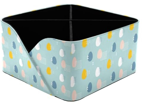 Easter Eggs Pattern Rectangular Pen Holder, Storage Box for Kids & Women, Desktop Organizer for Stationery, Cosmetics, Art Supplies
