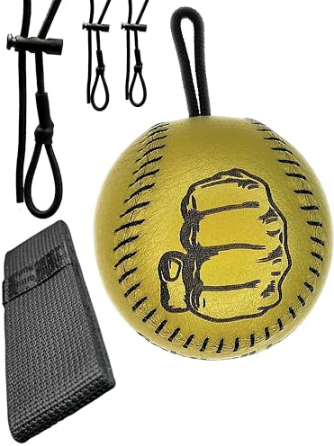 Reflexball - Handgenäht - Italienisches Dollaro-Rindsleder - Professionelles Reaktions- und Koordinationstraining - Fightball (Gelb)