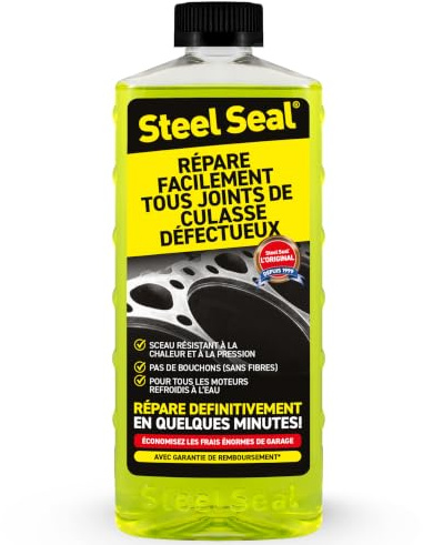 Steel Seal Réparateur de Joint de Culasse – Stoppe Les Fuites de Liquide de Refroidissement et Protège Le Moteur – Compatible avec Tous Les Moteurs à Circuit de Refroidissement Liquide