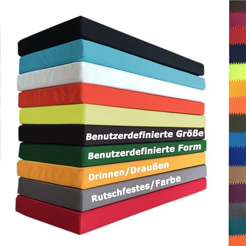 XXIUDEE Nach Maß Benutzerdefinierte Bankkissen Sitzkissen, Bankauflage Sitzkissen für Erkerfenster, Outdoor Wasserdicht Bankauflage, Gartenbankkissen, für Terrasse, Sofa, Schaukel (5cm Dicke)